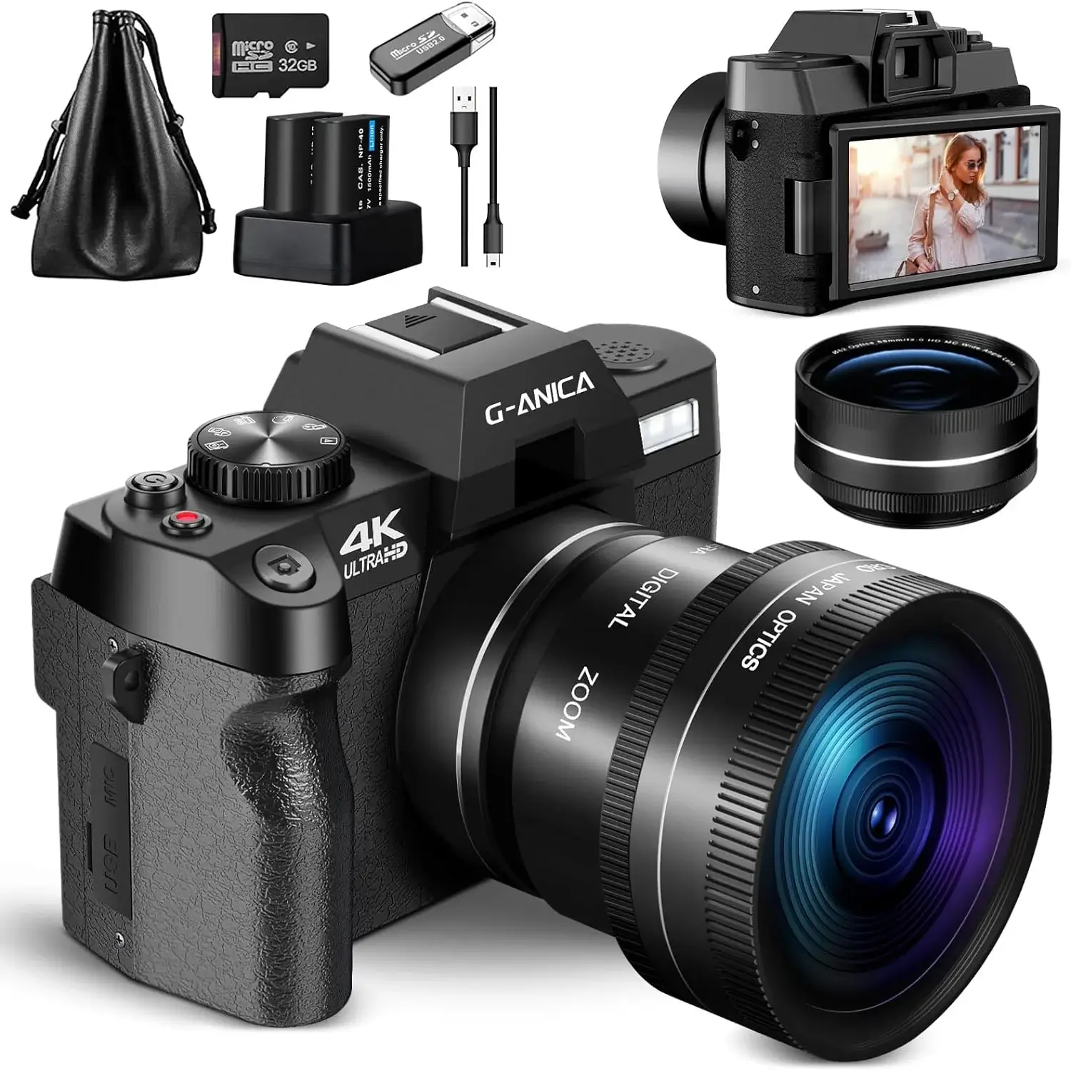 G-Anica 4K Digital Cameras for Photography